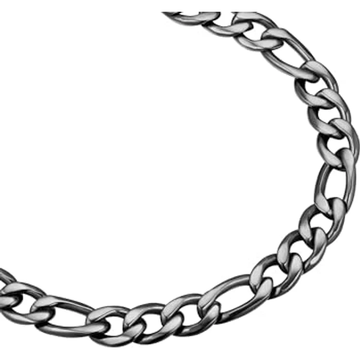 True Rebels Figaro-Armband für Herren, Edelstahl gunmetal mit Karabinerverschluss, kratzfest und wasserdicht – Bild 2