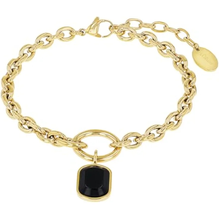 s.Oliver Armband Edelstahl Damen Armschmuck mit Aventurin, 17+3 cm, Roségold, inklusive Schmuck Geschenk Box, 2037971