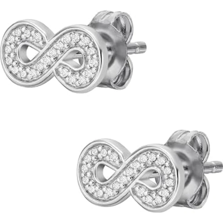 Fossil Damenohrstecker Infinity, Sterlingsilber, poliert, Silbern, Pfostenverschluss – Bild 4
