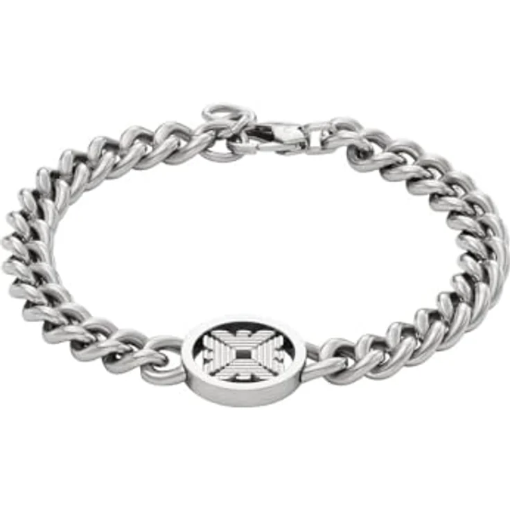 Emporio Armani Herren-Gliederarmband EGS3041040, Edelstahl, silberfarben, gebürstet mit Karabinerverschluss – Bild 1