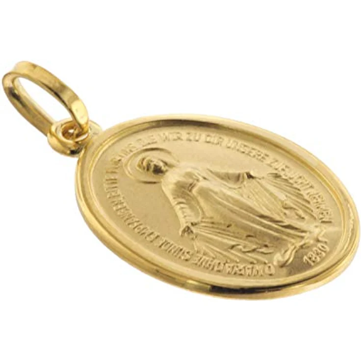 trendor Madonna Milagrosa Gold-Anhänger, 333/8 Karat, 16 mm, seidenmatt-glänzend, Heilige Maria Medaille – Bild 3