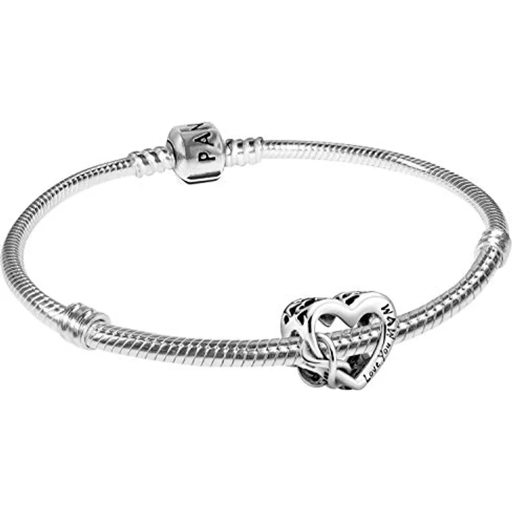 PANDORA Damen-Armband Love You Mum, 925 Sterlingsilber mit Unendlichkeits-Herz Charm, Geschenk-Set 21 cm – Bild 1
