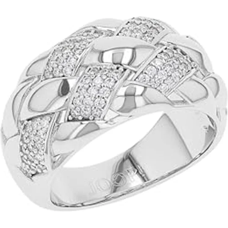 JOOP! Damenring Silber 925, 12 mm, mit Zirkonia, glänzend, Geschenkidee in Schmuck Geschenk Box