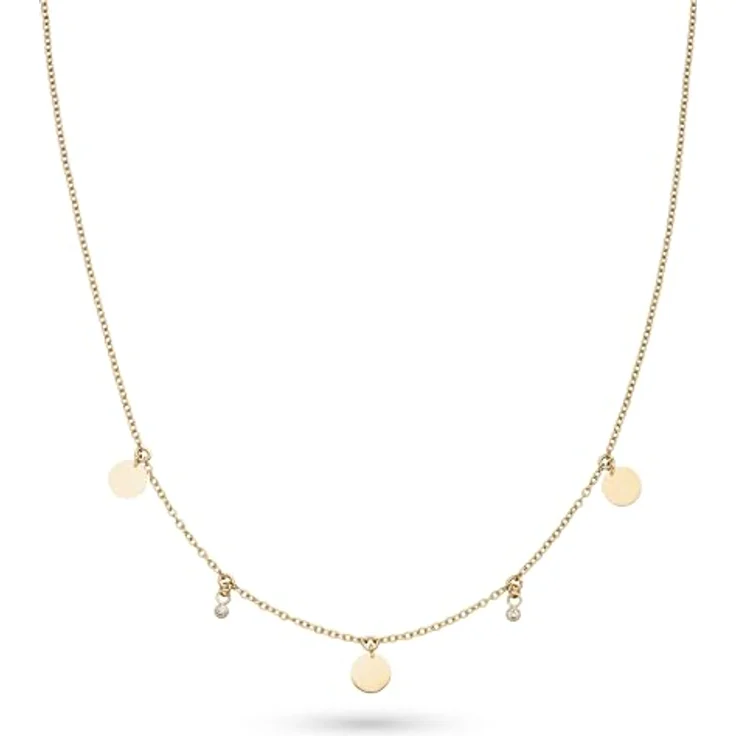 s.Oliver Necklace, elegante Halskette aus poliertem Edelstahl - IP Gold, Rolokette 47 cm, wasserfest & hautfreundlich – Bild 1