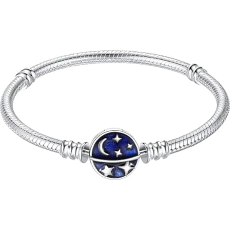 TINSLO Damen Armband 925 Sterling Silber, Herzverschluss Schlangen Gliederarmband für empfindliche Haut, perfektes Geschenk für Frauen und Mädchen – Bild 1