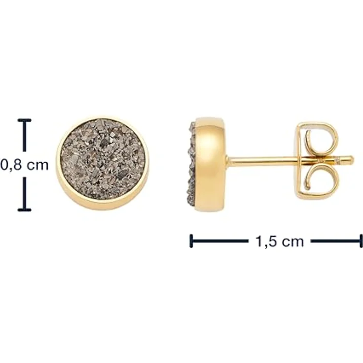 JEWELS BY LEONARDO Ohrringe Odelle, 1 Paar goldfarbene Edelstahl-Ohr-Stecker mit braunem Achat-Stein, allergikerfreundlich, Geschenk für Frauen – Bild 2