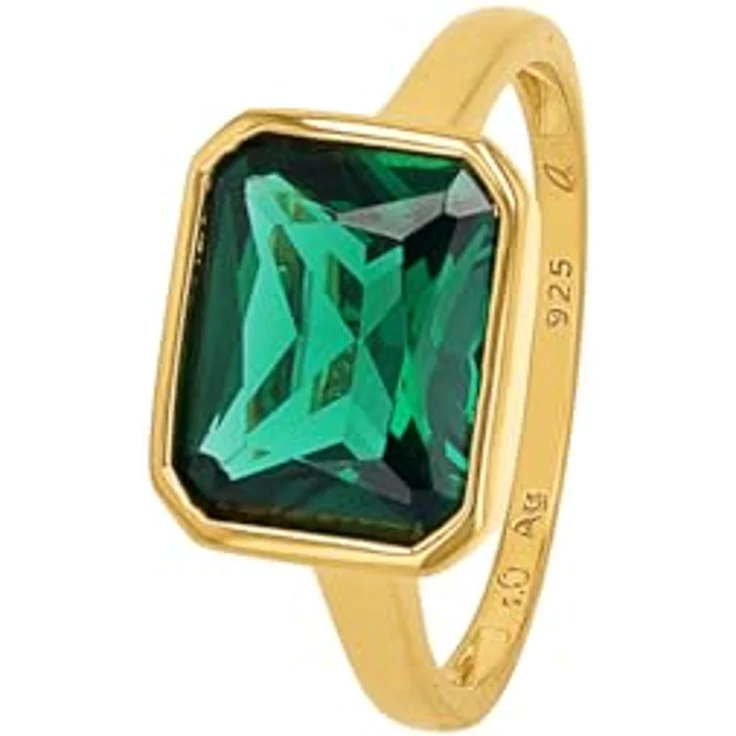 s.Oliver Solitär Ring 925 Sterling Silber Damenring mit Zirkonia (synth.), Gold, in Schmuck Geschenk Box, 2036890 – Bild 2