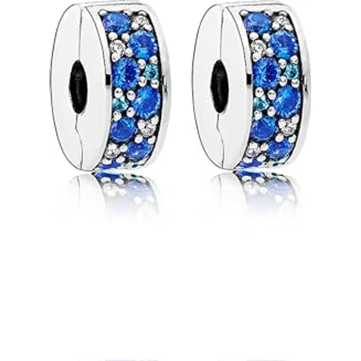 Anduonie Charms Stopper Gold Charms Anhänger aus Silber 925, roter Charme mit Blue & Green CZ, kompatibel mit europäischen Armbändern – Bild 1