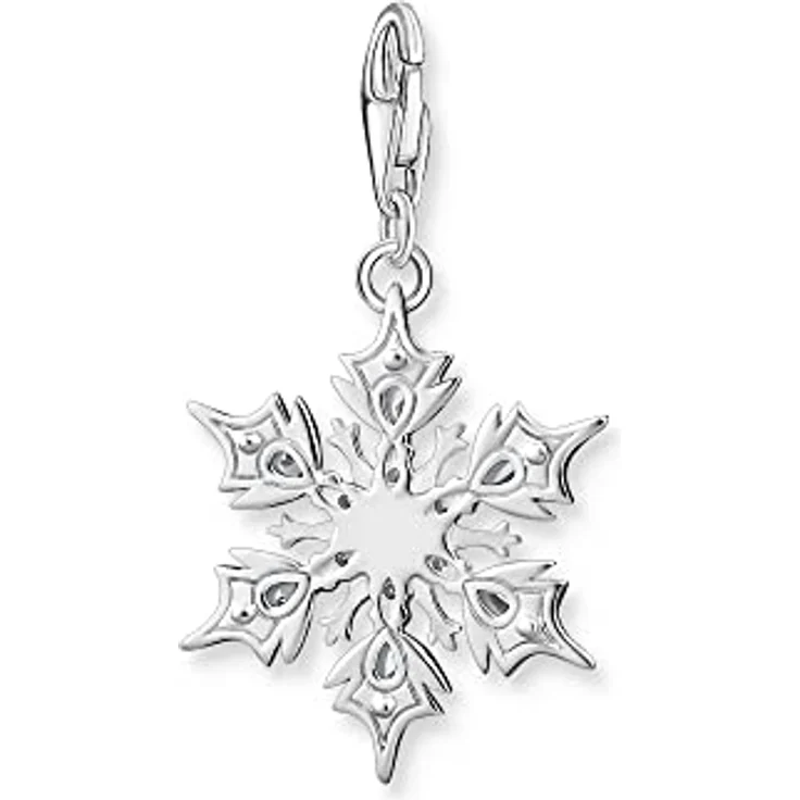 THOMAS SABO Charm-Anhänger Schneeflocke, 925 Sterlingsilber mit blauen Steinen, Charm Club Anhänger – Bild 2
