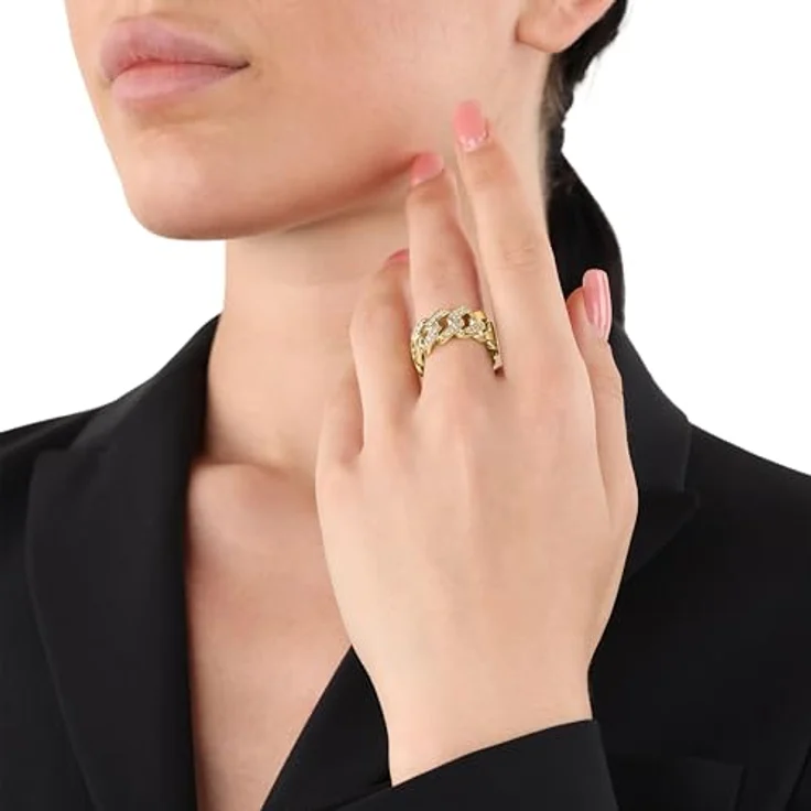 JOOP! Damenring aus Edelstahl, 11 mm, mit Zirkonia, gold, in Schmuck Geschenk Box – Bild 2