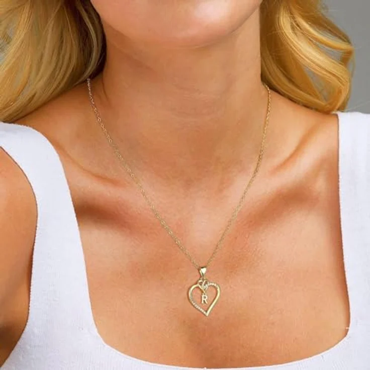 TINGN Herz Buchstaben Halskette, 14K vergoldet mit Buchstabe G, personalisierte Zierkette für Damen, 18" + 2" Verlängerung, perfekt als Geschenk für Frauen und Mädchen – Bild 3