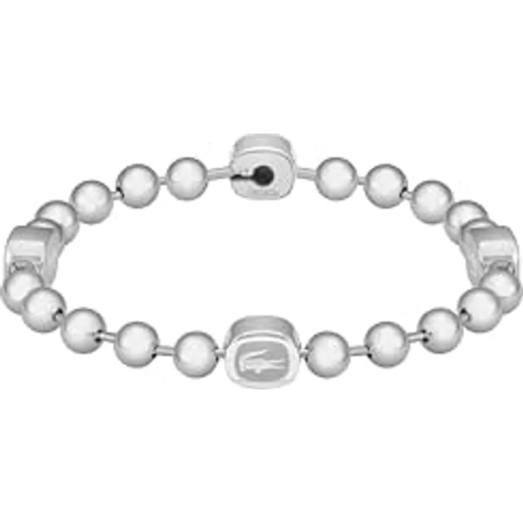 Lacoste Vigor Armband für Herren, Edelstahl mit Gelbgold und Krokodilstationen, 190mm Innenumfang