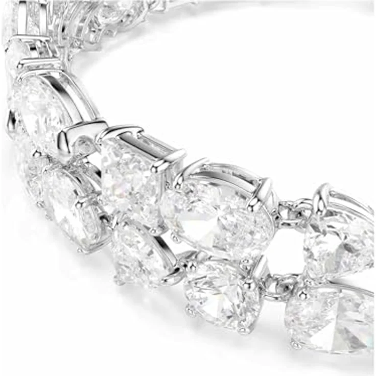Swarovski Mesmera Armband, Rhodiniertes Damenarmband mit Swarovski Zirkonia, Doppelreihe – Bild 4