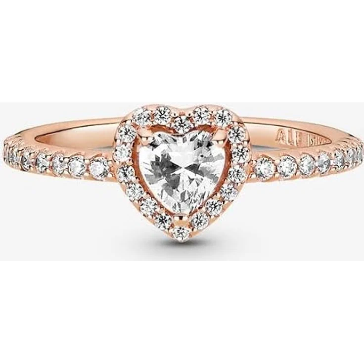 Pandora 188421C02 Damen-Ring Funkelndes Herz Weiß, roségold plattiert mit Zirkonia, Breite Ringkopf 8 mm, Größe 56/17,8 – Bild 4