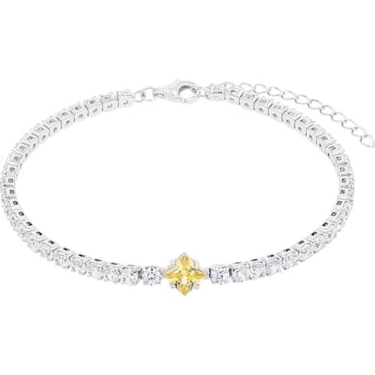 Amor Armband 925 Sterling Silber mit Zirkonia, 17+4 cm, Gold, in Schmuck Geschenk Box, 2039100 – Bild 1