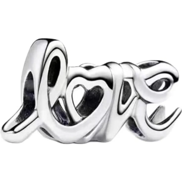 WEIMU Herz Charms 925 Sterling Silber Charm für Armband & Halskette, hypoallergen, geeignet für Pandora und ähnliche Beads, 2 cm lang
