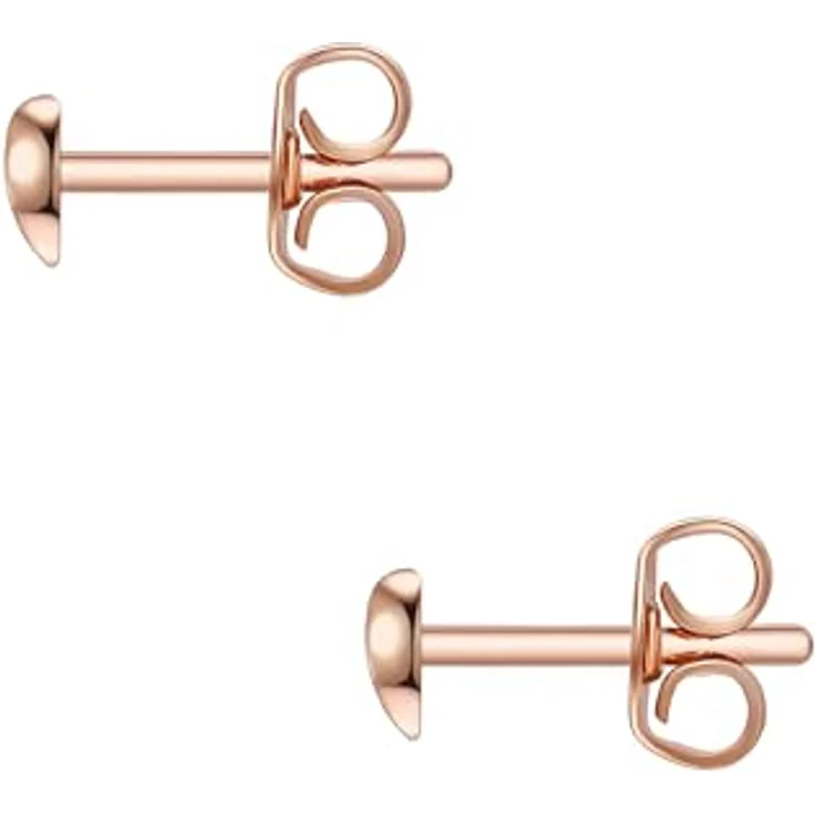 Glanzstücke München Damen Ohrstecker 925/- Sterling Silber rosévergoldet 18 Karat Herz, mit Steckverschluss, 4,1 mm Höhe, in Schmuckbox – Bild 2