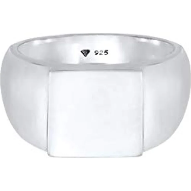 Kuzzoi Siegelring Herrenring massiv (11 mm), poliert in 925 Sterling Silber, recheckige Oberfläche, Ringgröße 60, Biker Schmuck – Bild 2
