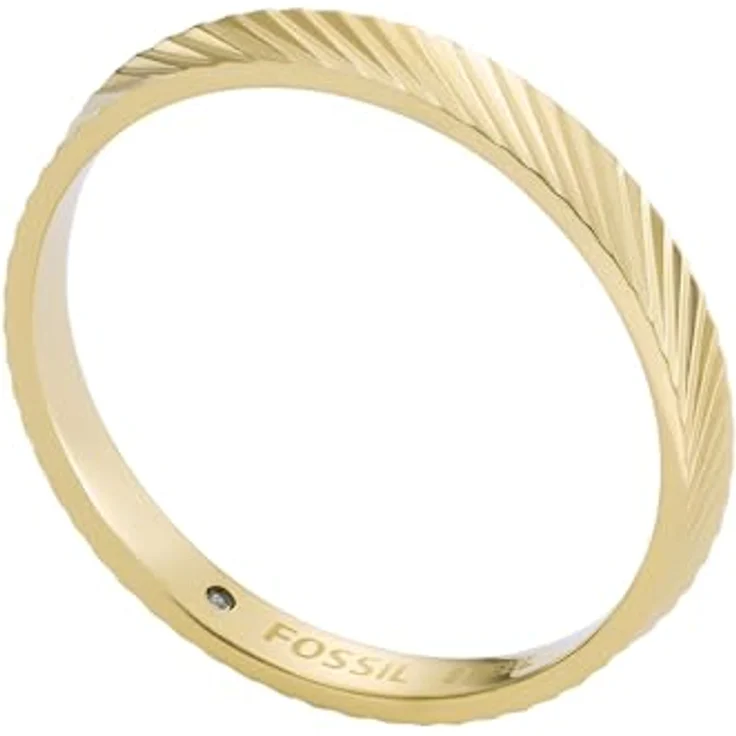 Fossil Damenring aus Edelstahl, Größe 8, Senfgold, polierte Oberfläche – Bild 5