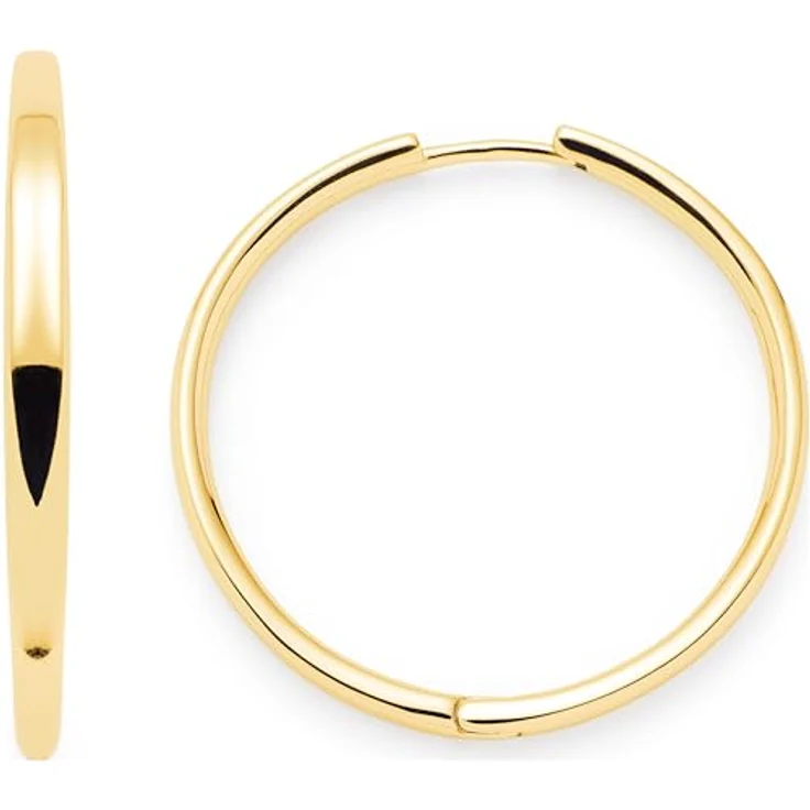 JEWELS BY LEONARDO Kreolen Beauty's Bravo, goldfarbene Edelstahl Hoop-Ringe, mittelgroß, kombinierbar mit Anhängern, Geschenk für Frauen, 3,2 cm Durchmesser – Bild 1