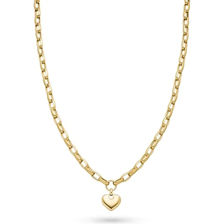 s.Oliver Necklace, elegante Gliederkette aus poliertem Edelstahl, IP Gold, 55 cm, wasserfest & hautfreundlich