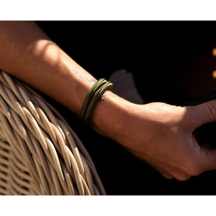 Galeara Noa Segeltau Armband Geflochten, Nautisch mit Magnetverschluss, Schwarz-Grün, 185 mm, Damen-Armband – Bild 4