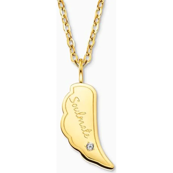 Engelsrufer Grußkarte Soulmate, Halskette Edelstahl Gold mit Engelsflügel & Zirkonia, emotionales Geschenk für beste Freundin oder Partnerin – Bild 4