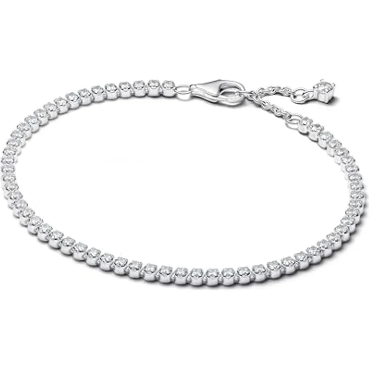 PANDORA Timeless Funkelndes Tennisarmband aus Sterling-Silber mit Zirkonia, 18 cm, Handgefertigt – Bild 1