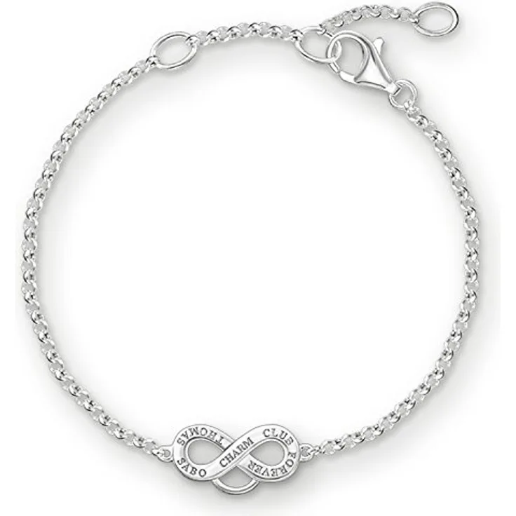 THOMAS SABO Damen Charm-Armband Infinity Charm Club, 925 Sterling Silber, individuelle Kombinationsmöglichkeiten