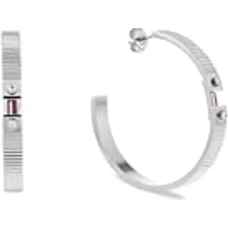 Tommy Hilfiger Jewelry Creolen für Damen, Edelstahl mit Kristallen, 40 mm, Butterfly-Verschluss