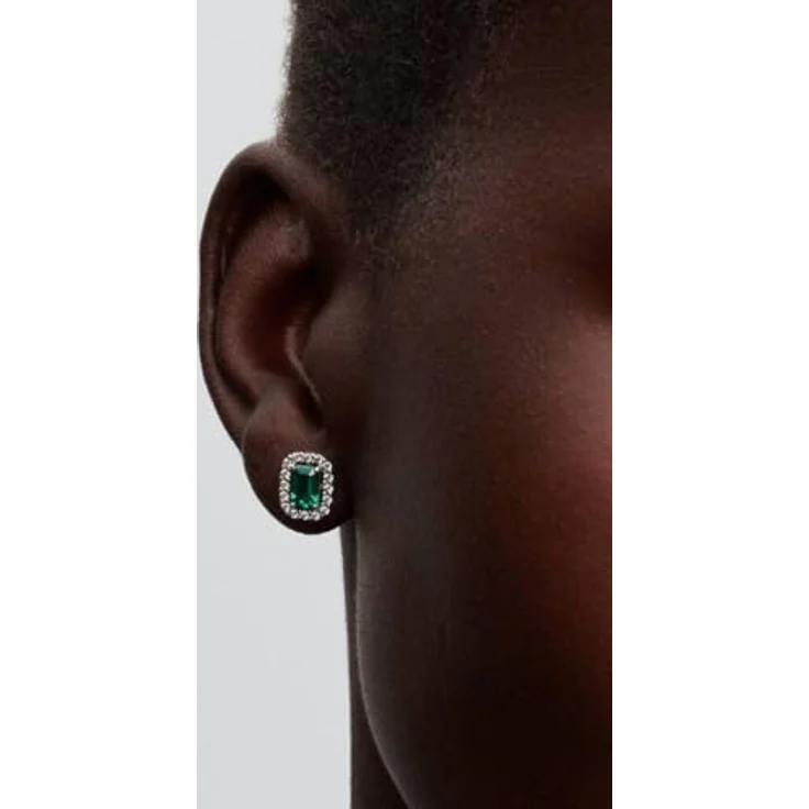 Pandora Ohrstecker Halo Grün, 925 Sterling Silber mit grünem Kristall und Cubic Zirkonia Pavé, klassische Damen Ohrringe – Bild 3