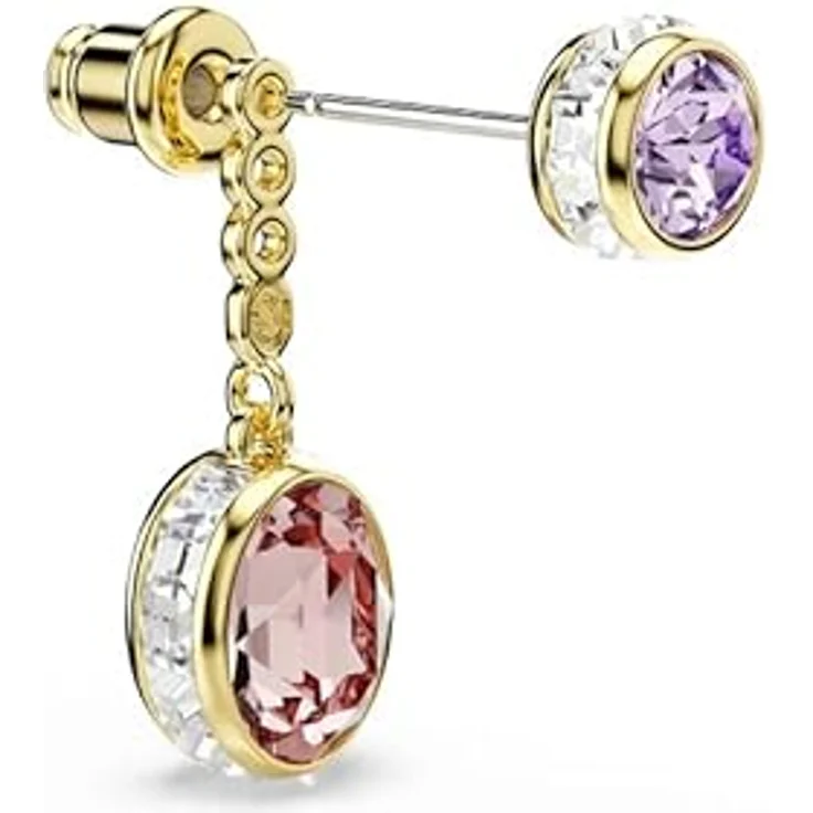 Swarovski Chroma Drop-Ohrhänger, Mehrfarbig mit verschiedenen Schliffen und Goldlegierungsschicht – Bild 4