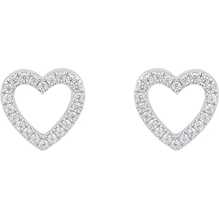s.Oliver SO PURE Ohrstecker in Herzform, 925 Sterling Silber rhodiniert mit Zirkonia, 9x9 mm – Bild 4