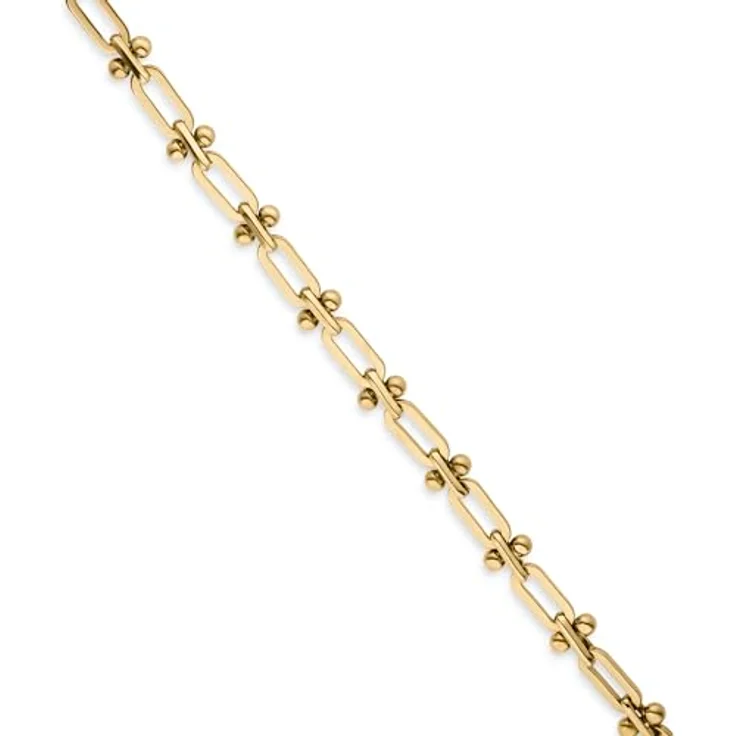 LIEBESKIND BERLIN Bracelet, Elegantes Armband aus poliertem Edelstahl IP Gold, verstellbare Gliederkette bis 21 cm, wasserfest & hautfreundlich – Bild 3