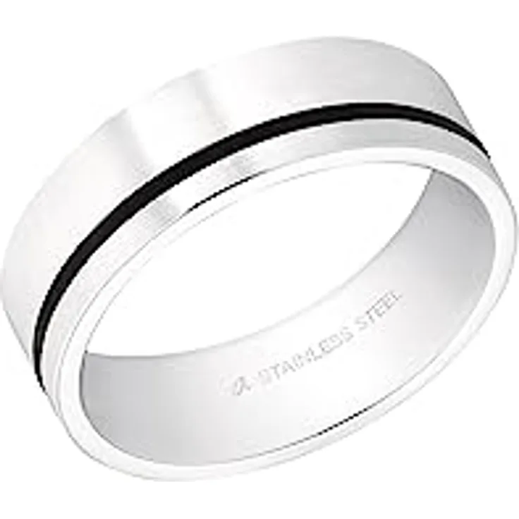 Amor Fingerring Uni Chic, Unisex Freundschaftsring aus Edelstahl mit IP Beschichtung, ca. 6 mm breit, matte Ausführung