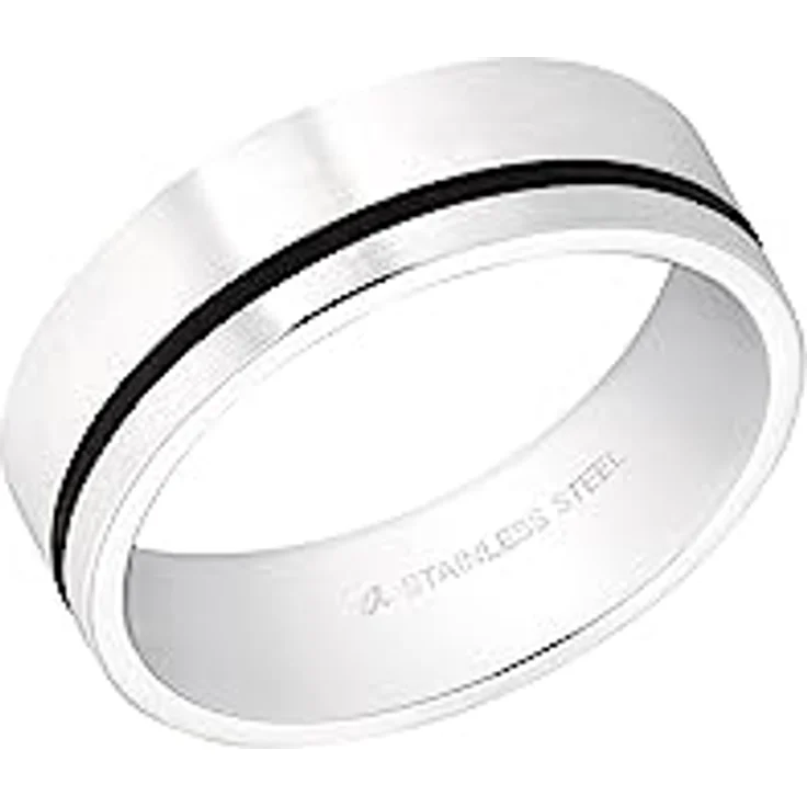 Amor Fingerring Uni Chic, Unisex Freundschaftsring aus Edelstahl mit IP Beschichtung, ca. 6 mm breit, matte Ausführung – Bild 1