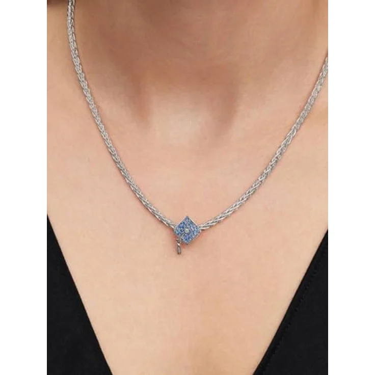 PANDORA Charm Abschlusskappe 2026, 925 Sterling Silber mit blauem Kristall und Cubic Zirkonia, Gravur "Congrats You made it", bewegliche Quaste, kompatibel mit Moments, 794461C01 – Bild 4