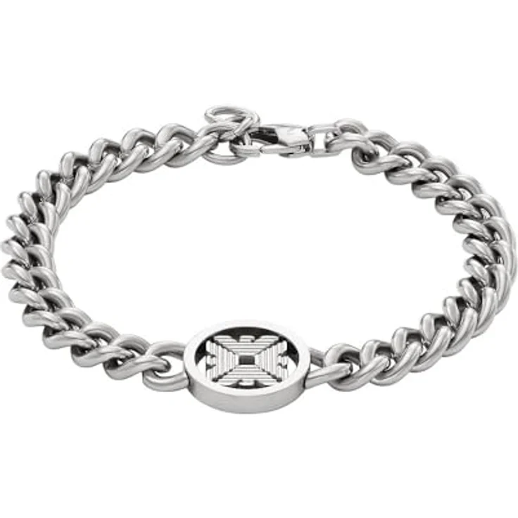 Emporio Armani Herren-Gliederarmband EGS3041040, Edelstahl, silberfarben, gebürstet mit Karabinerverschluss – Bild 4