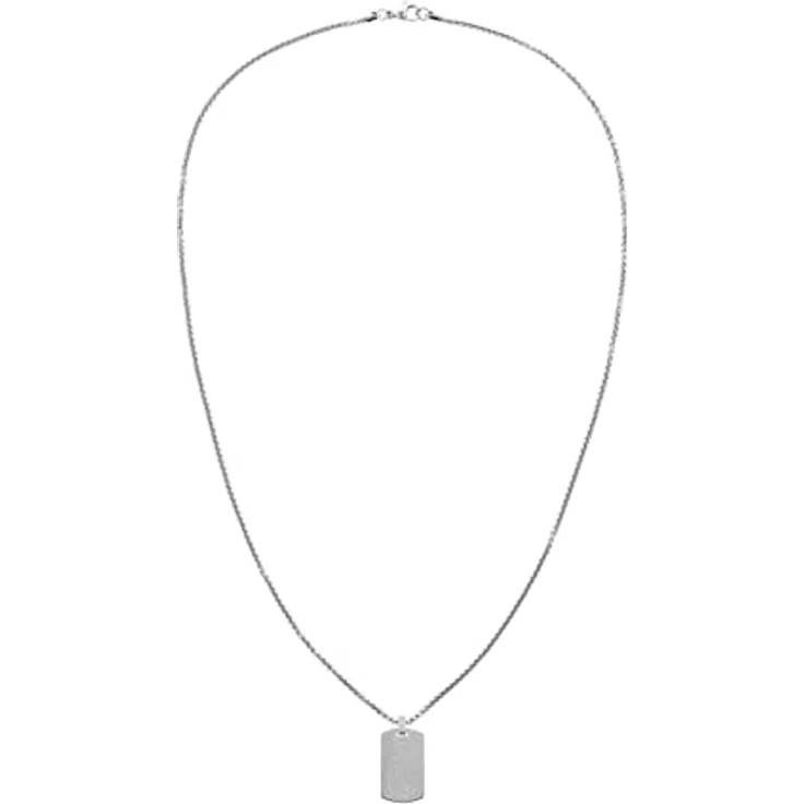 Tommy Hilfiger Jewelry Halskette für Herren aus Edelstahl, 61 cm, mit graviertem Logo und Karabinerverschluss - 2790359