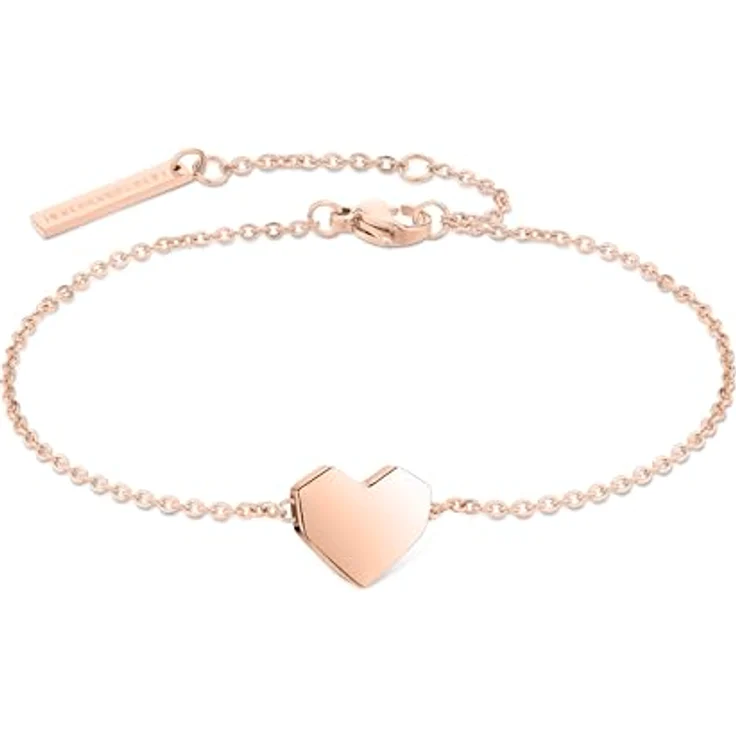 Liebeskind Berlin Armband LJ-1480-B-21, Edelstahl IP Roségold mit Herz-Anhänger, 21 cm Länge, Karabinerverschluss – Bild 1
