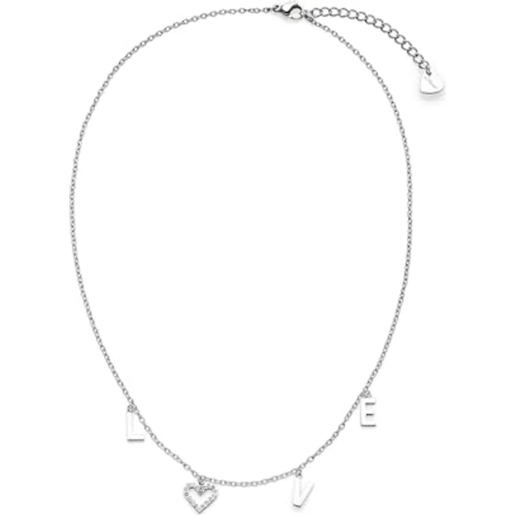s.Oliver Elegante Halskette aus poliertem Edelstahl, Silber, Rolokette 47 cm, wasserfest & hautfreundlich – Bild 3