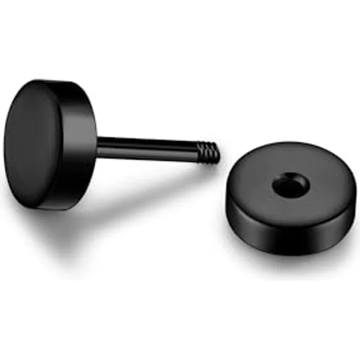True Rebels TR330 Midi-Fake-Plug Ohrstecker, Edelstahl mit dunklem Rhodium-Finish, 1-tlg. – Bild 3