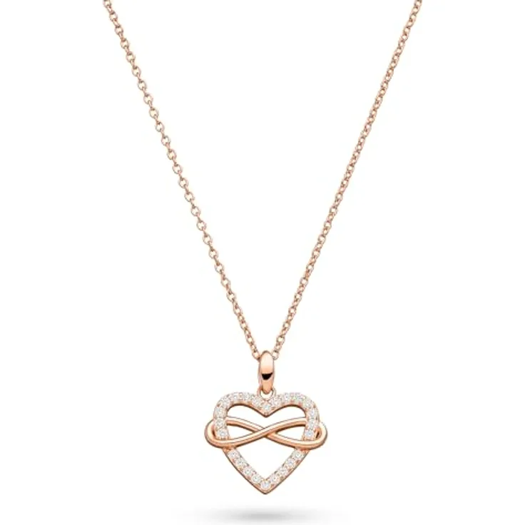 s.Oliver Necklace, Elegante Halskette aus poliertem 925er Silber in IP Roségold, Ankerkette 45 cm, wasserfest & hautfreundlich
