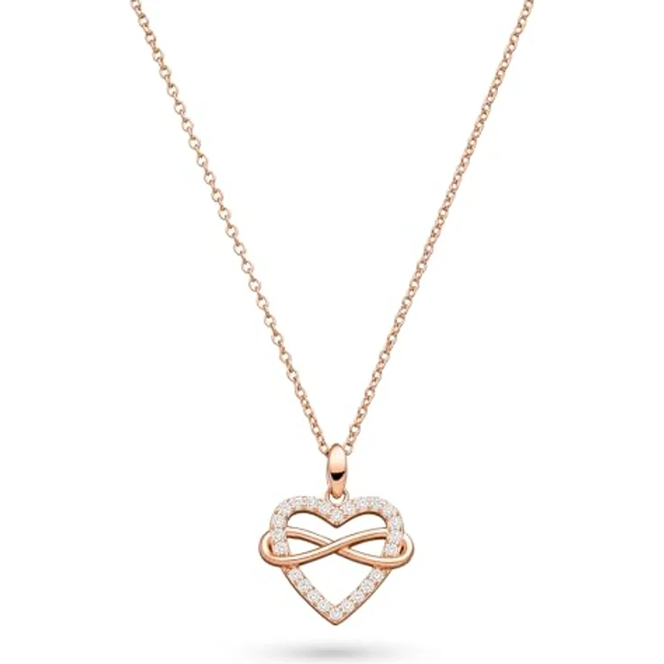 s.Oliver Necklace, Elegante Halskette aus poliertem 925er Silber in IP Roségold, Ankerkette 45 cm, wasserfest & hautfreundlich – Bild 1
