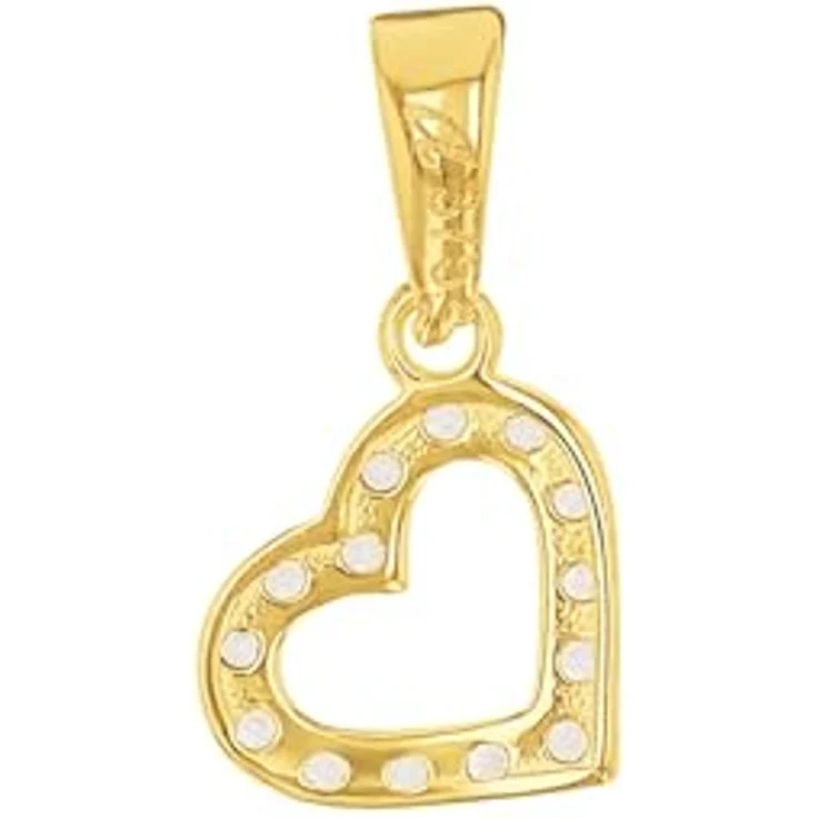 Amor Motivanhänger Herz, 1,4 cm, mit Zirkonia, 375 Gold, in Schmuck Geschenk Box, 2035327 – Bild 2