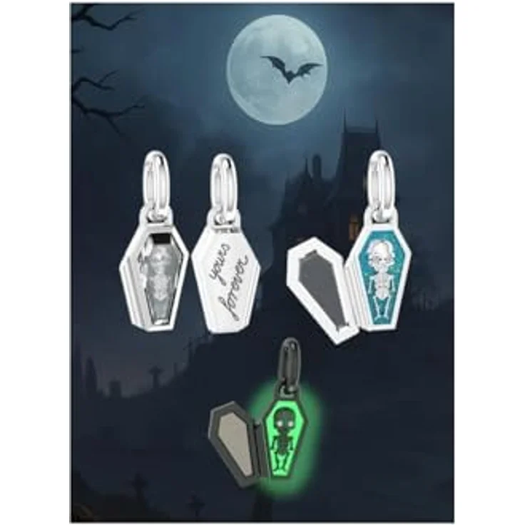 PANDORA Moments Glow-in-the-Dark Sarg Charm, aus Sterling Silber mit Zirkonia, kompatibel mit ME und Moments, 794058C01 – Bild 4