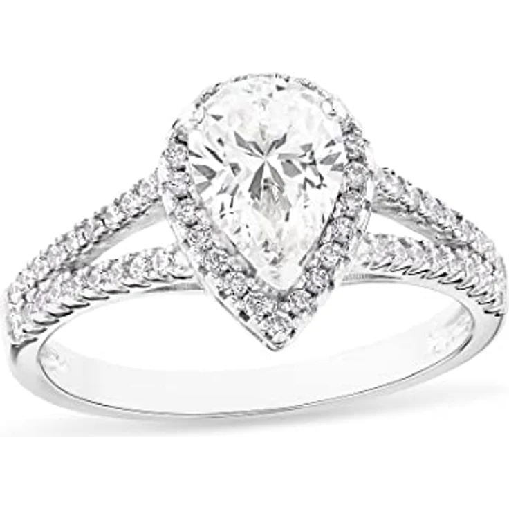 FAVS Damenring 925er Silber mit 1 Zirkonia, Breite 1,1 cm, Stärke 1,6 mm, elegant verpackt – Bild 3