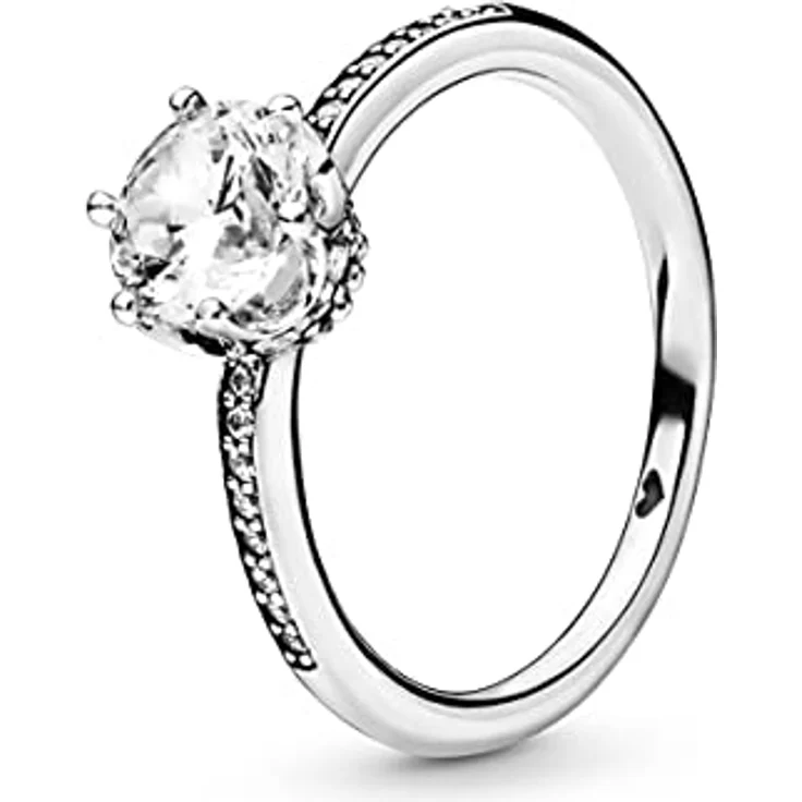 Pandora 198289CZ Damen-Ring Clear Sparkling Crown, 925er Sterlingsilber mit Zirkonia, Ringgröße 54/17,2 – Bild 1
