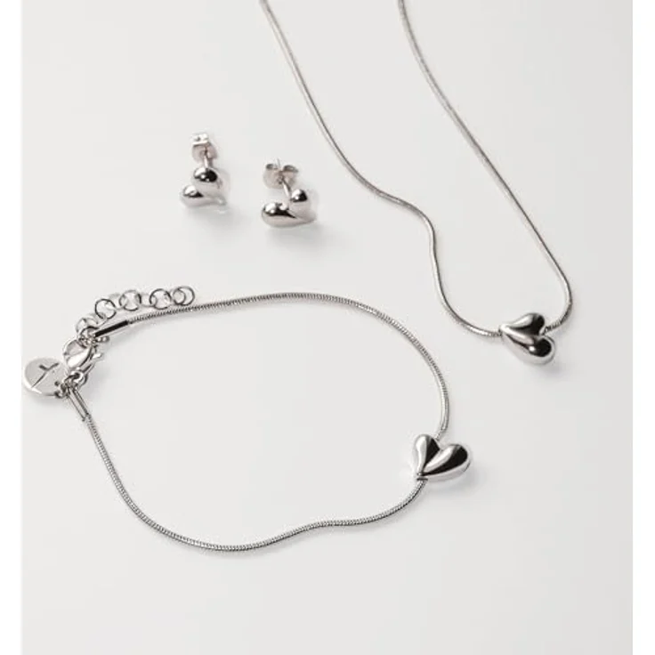 Tamaris Ohrstecker mit organischem Herz aus Edelstahl, Silber, 1 cm, wasserfest & hautfreundlich – Bild 3