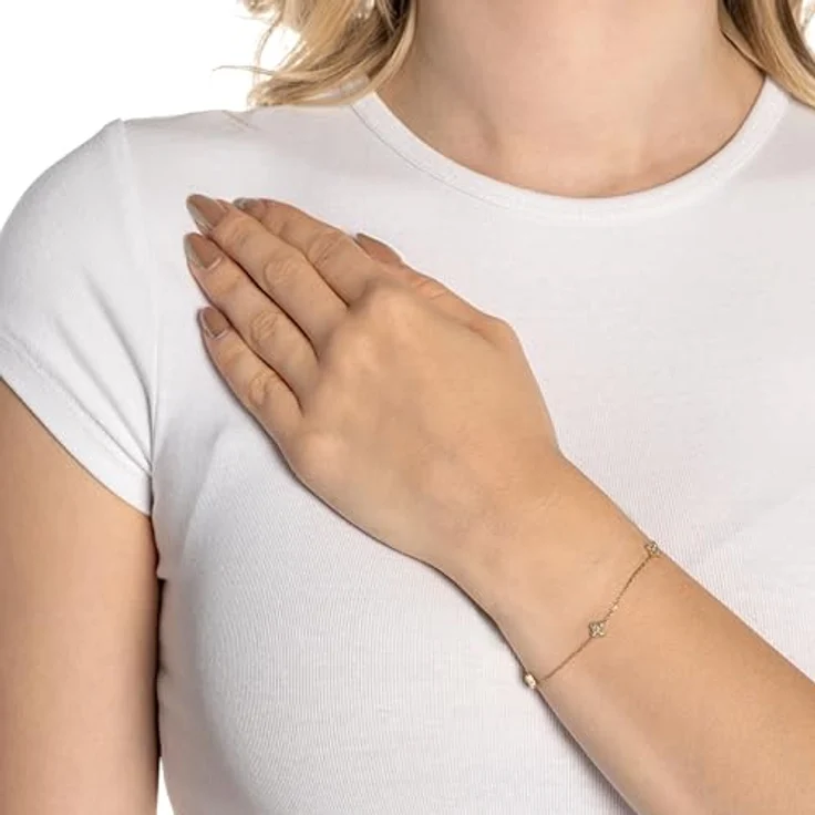 JEWELS BY LEONARDO Armband Ciao Lisette, goldfarbener Edelstahl mit vier Zirkonia-Elementen, längenverstellbar 18-20,5 cm, Geschenk für Frauen – Bild 3